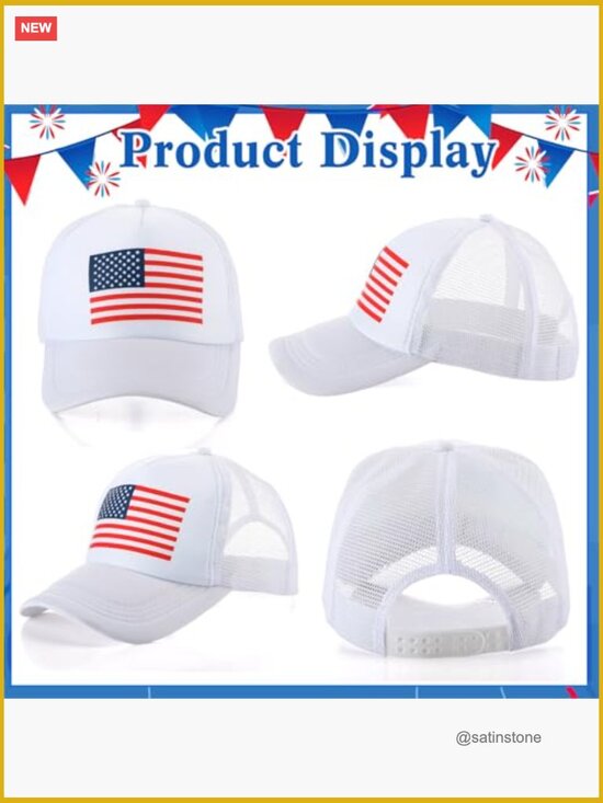 4 Pcs Patriotic Trucker Hats USA 250th Anniversary Baseball Caps Unisex main image 5
